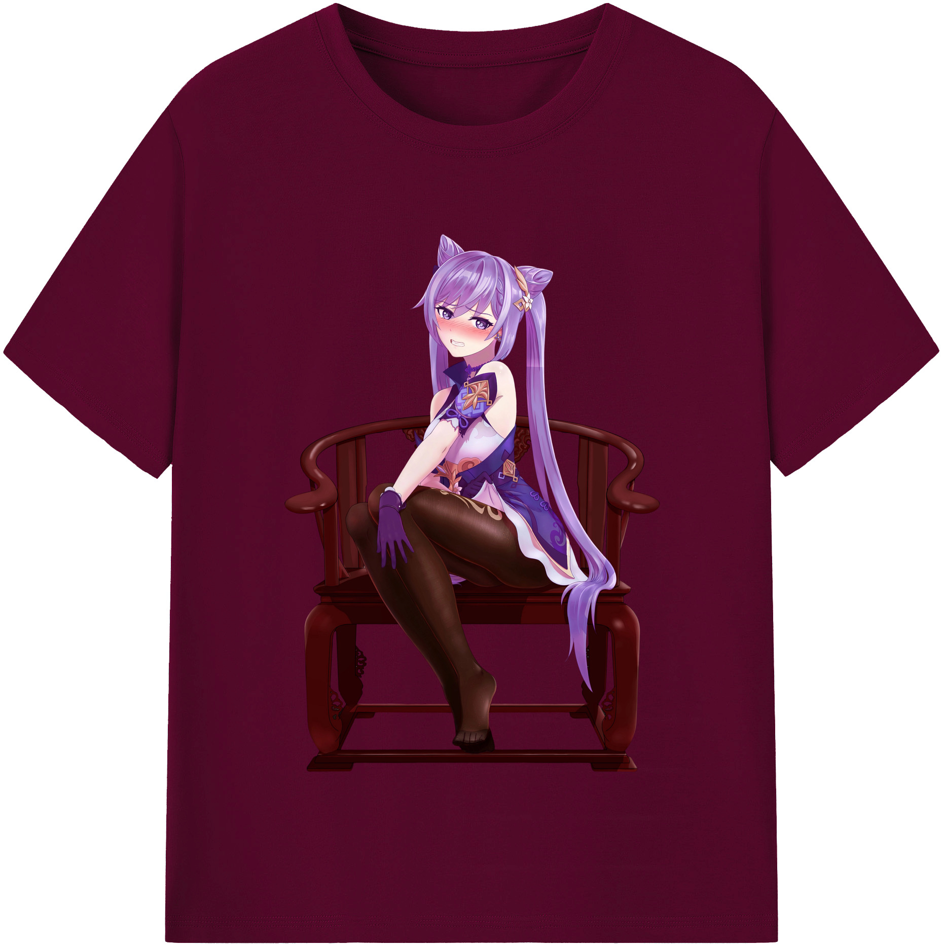 げんし神 刻晴 こくせい genshin Kokusei レディースカジュアルプリントTシャツ（綿100％）